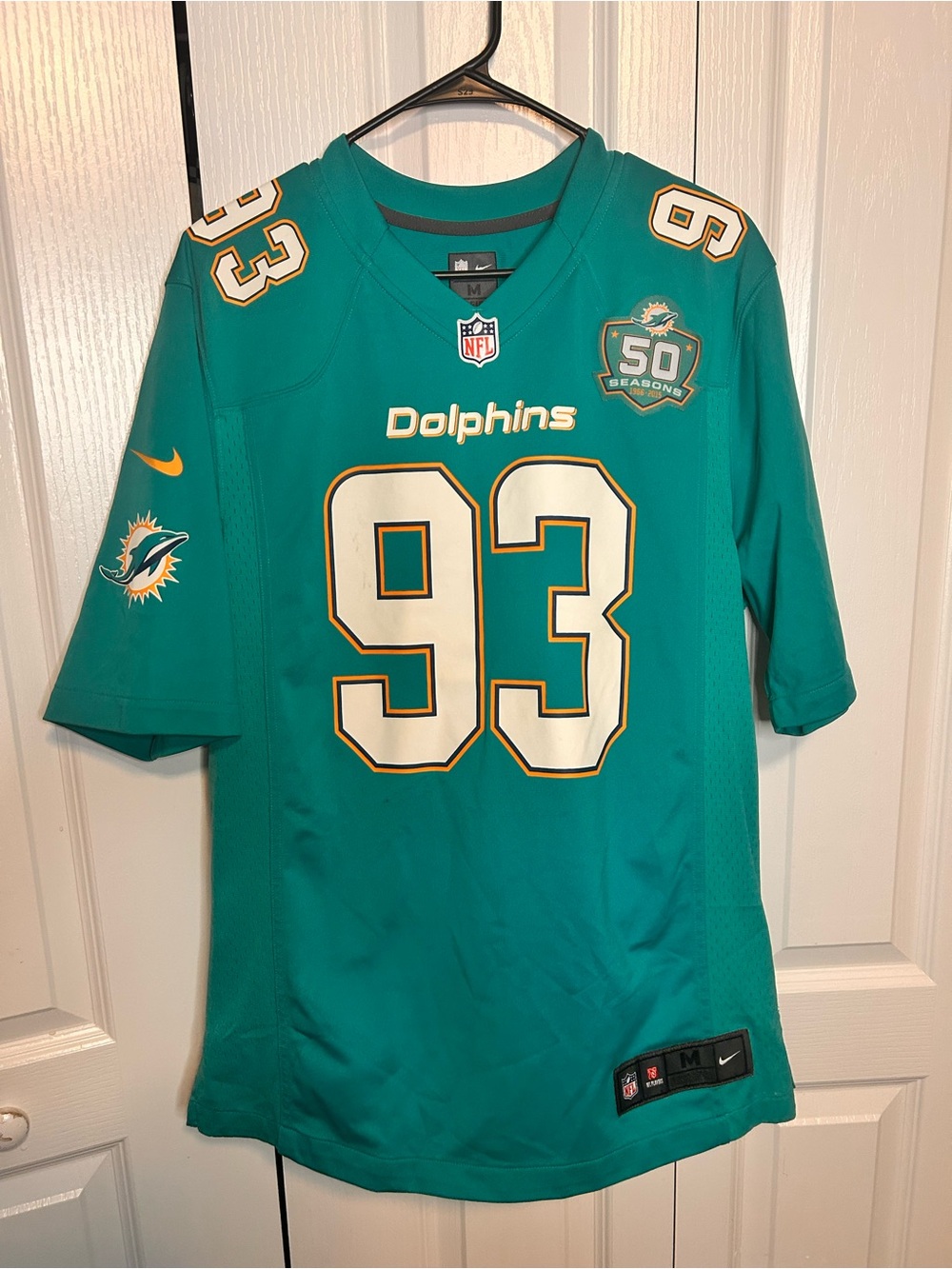 Nike NFL Onfield Miami Dolphins Ndamukong Suh 93 Aqua Football Jersey Medium